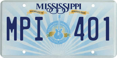 MS license plate MPI401
