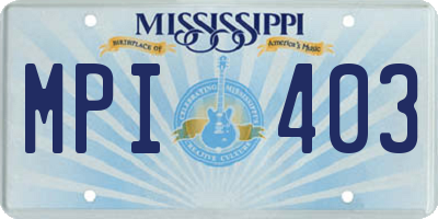 MS license plate MPI403