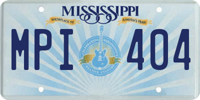 MS license plate MPI404