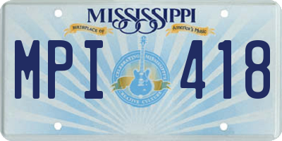 MS license plate MPI418