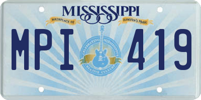 MS license plate MPI419