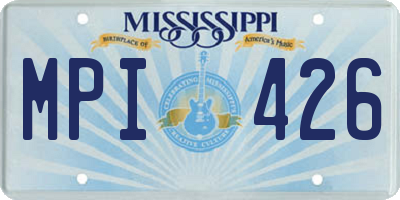 MS license plate MPI426