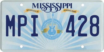 MS license plate MPI428