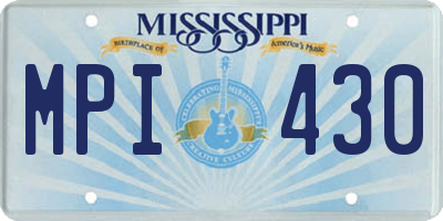 MS license plate MPI430