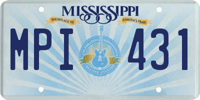 MS license plate MPI431