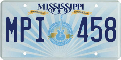 MS license plate MPI458