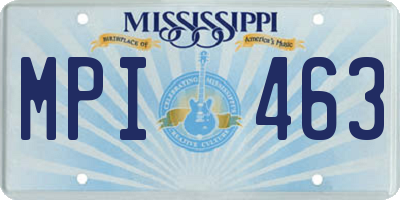 MS license plate MPI463