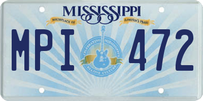 MS license plate MPI472