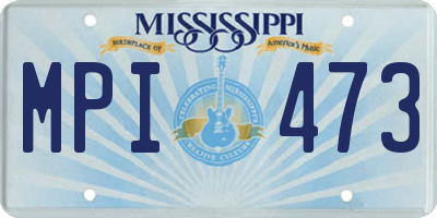 MS license plate MPI473