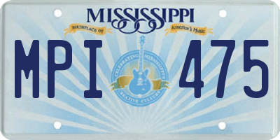 MS license plate MPI475