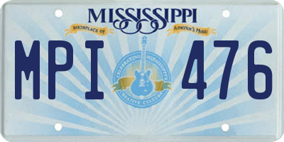 MS license plate MPI476