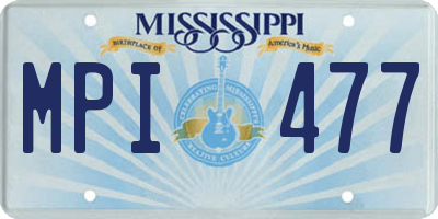 MS license plate MPI477