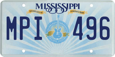 MS license plate MPI496