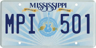 MS license plate MPI501