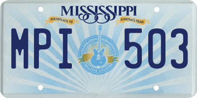MS license plate MPI503