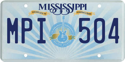 MS license plate MPI504