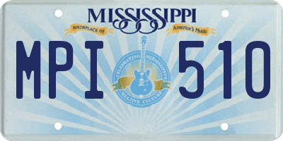 MS license plate MPI510