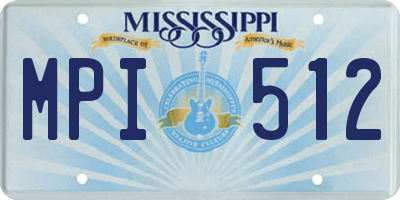 MS license plate MPI512