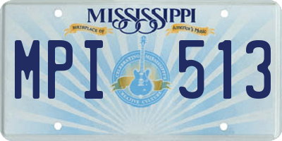 MS license plate MPI513