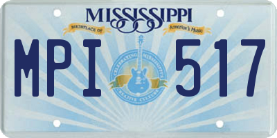 MS license plate MPI517