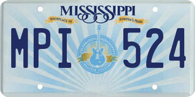 MS license plate MPI524
