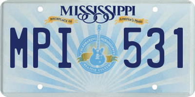 MS license plate MPI531