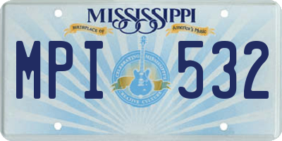 MS license plate MPI532