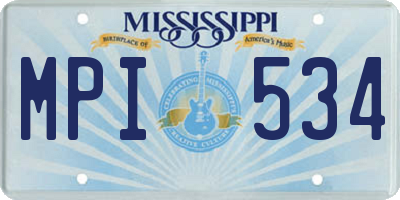 MS license plate MPI534