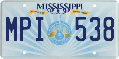 MS license plate MPI538