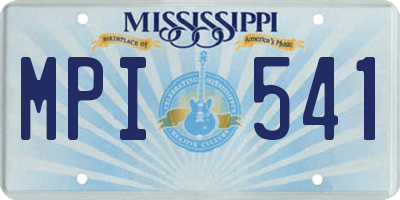 MS license plate MPI541