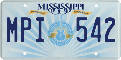 MS license plate MPI542