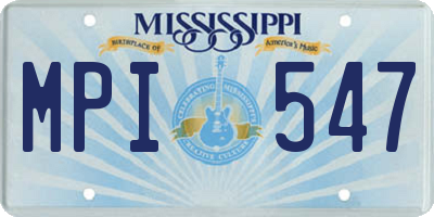 MS license plate MPI547