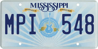 MS license plate MPI548