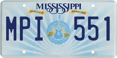 MS license plate MPI551