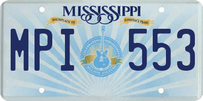 MS license plate MPI553