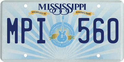 MS license plate MPI560