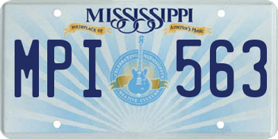 MS license plate MPI563