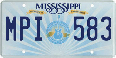 MS license plate MPI583