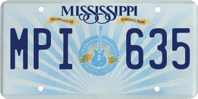 MS license plate MPI635