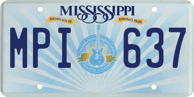 MS license plate MPI637