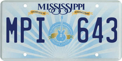 MS license plate MPI643