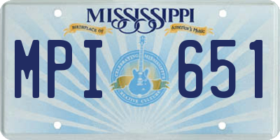 MS license plate MPI651