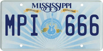 MS license plate MPI666