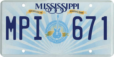 MS license plate MPI671