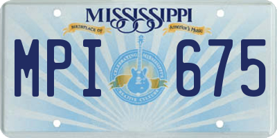 MS license plate MPI675