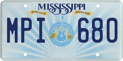 MS license plate MPI680