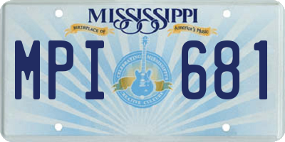 MS license plate MPI681