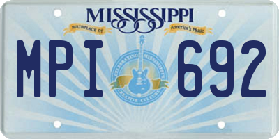 MS license plate MPI692