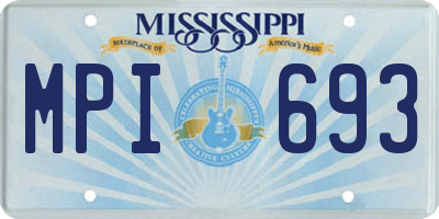 MS license plate MPI693