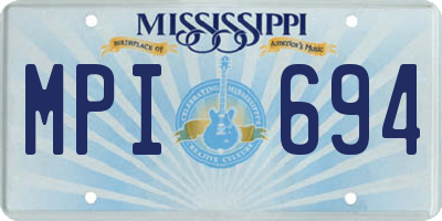 MS license plate MPI694